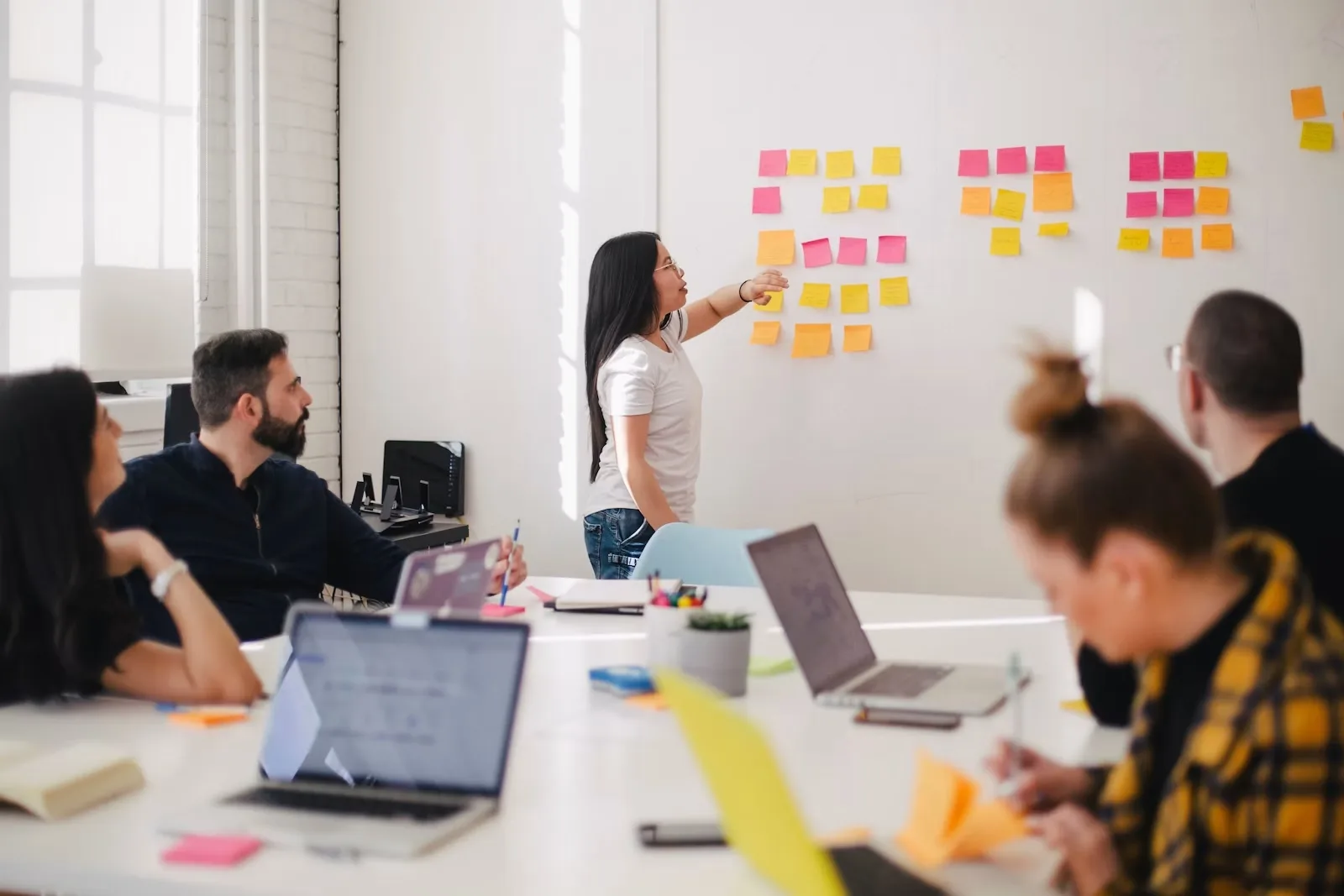 Business team collaborating in an operations planning workshop